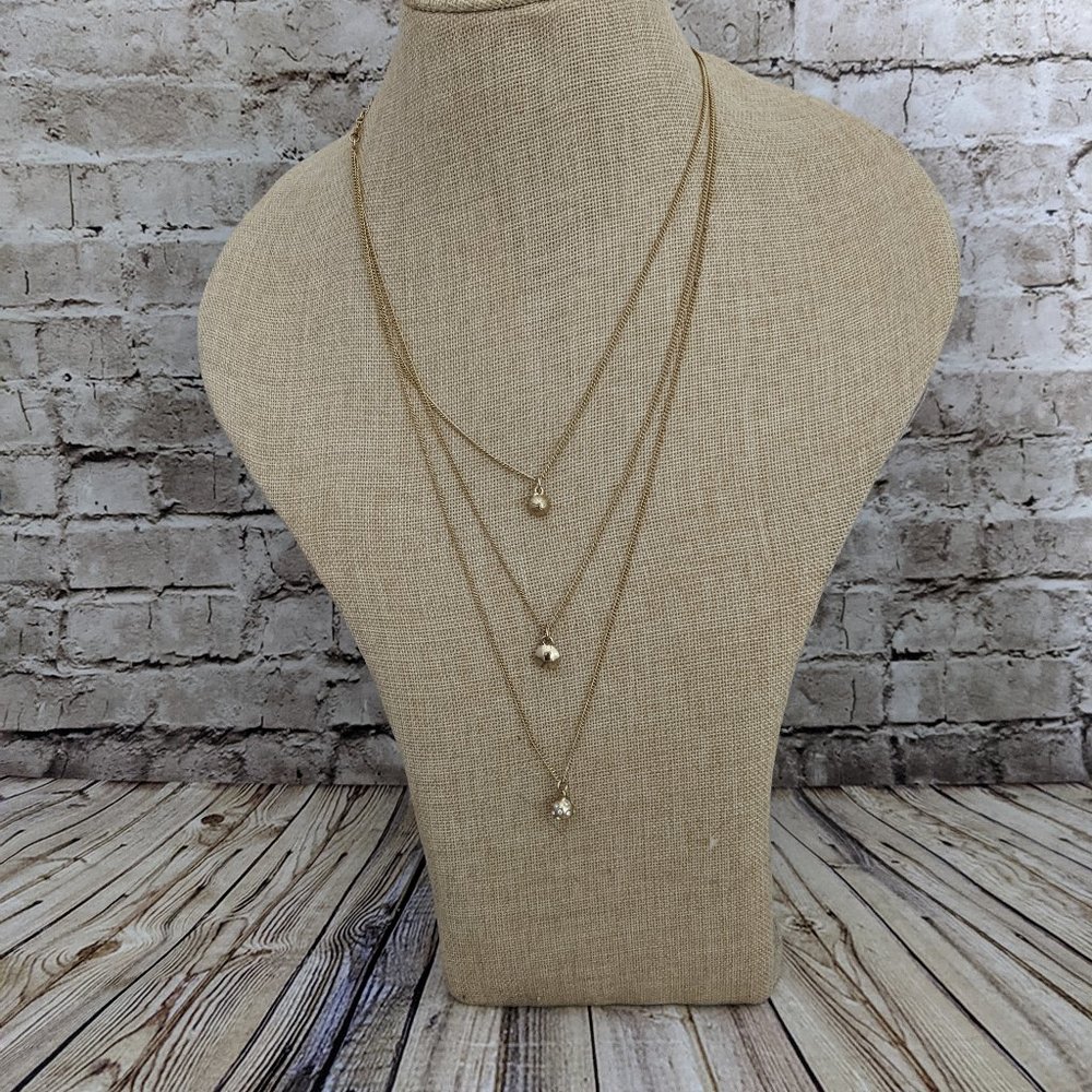 Avon Triple Strand Gold Necklace